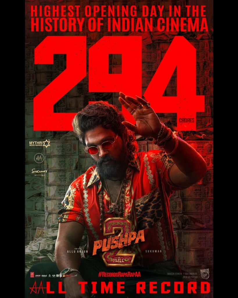 అక్షర న్యూస్ : ఐకాన్ స్టార్ అల్లు అర్జున్ నటించిన ”పుష్ప 2: ది రూల్” సినిమా బాక్సాఫీస్ వద్ద మాస్ జాతర చూపిస్తోంది..